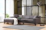 Atelier Del Sofa Petra L Corner Sofá Esquinero Anthracite Poliéster Madera De Haya 145x250x69cm
